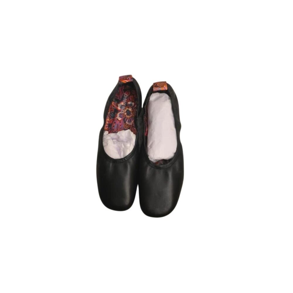 Johnny Was Jade Ballet Flats Womens Size 9.5 Black Leather Shoes - Picture 4 of 8